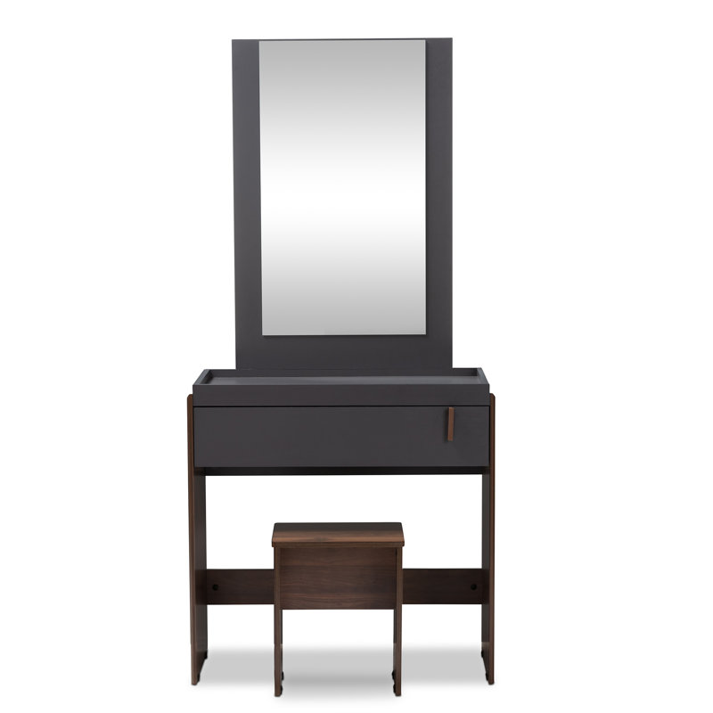 Wrought Studio Askern Vanity Set with Stool and Mirror & Reviews Wayfair